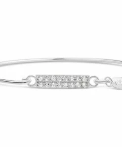 Stia Jewelry Pavé Icon Bracelet Double Bar - Silver