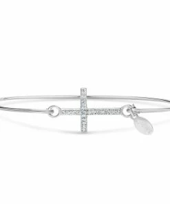 Stia Jewelry Pavé Icon Bracelet Cross - Silver