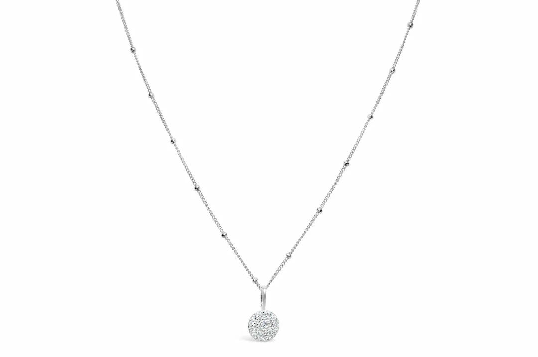 Stia Jewelry Charm & Chain Necklace Pavé Disk - Silver