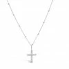 Stia Jewelry Charm & Chain Necklace Pavé Cross - Silver