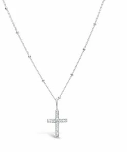 Stia Jewelry Charm & Chain Necklace Pavé Cross - Silver