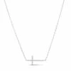 Stia Jewelry Pavé Sideways Cross Necklace - Silver