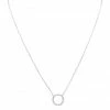 Stia Jewelry Icon Necklace Pavé Circle - Silver