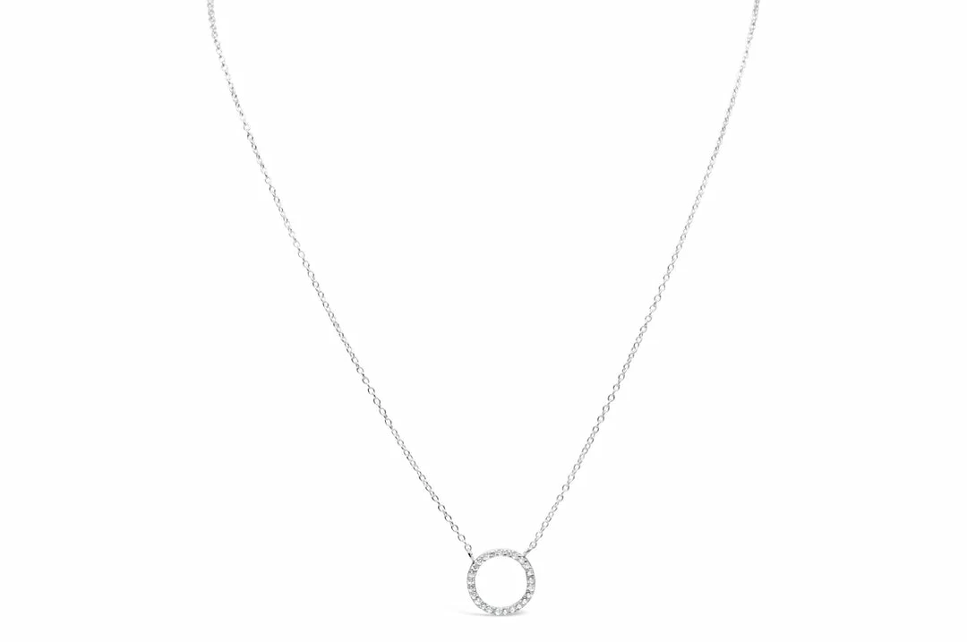 Stia Jewelry Icon Necklace Pavé Circle - Silver