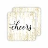 Roseannebeck Cheers Falling Gold Dots Paper Coaster Gifts