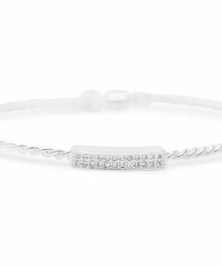 Stia Jewelry Power Of Attraction Bracelet Pavé Double Bar - Silver