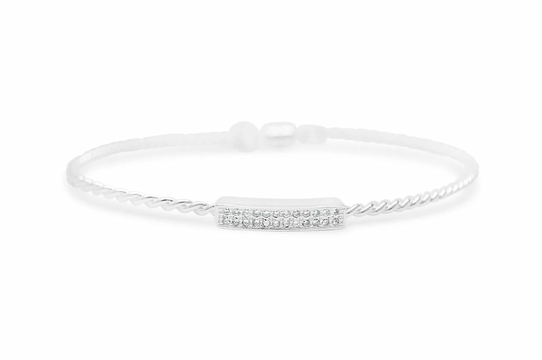 Stia Jewelry Power Of Attraction Bracelet Pavé Double Bar - Silver