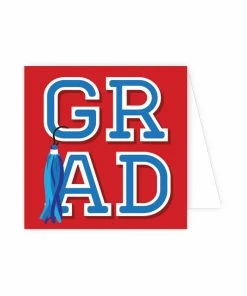 Roseannebeck Stationery Enclosure Card - Grad Blue And Red