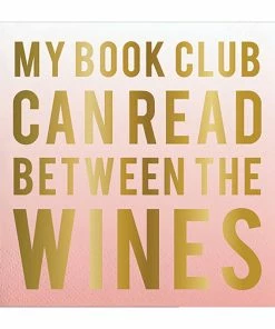Slant Foil Beverage Napkins - My Book Club Can Read Between The Lines