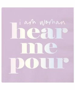 Slant Foil Beverage Napkins - Hear Me Pour