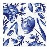 Slant Beverage Napkins - Blue Florals