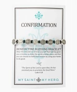 My Saint My Hero Jewelry Confirmation Blessing Bracelet - Black/Silver