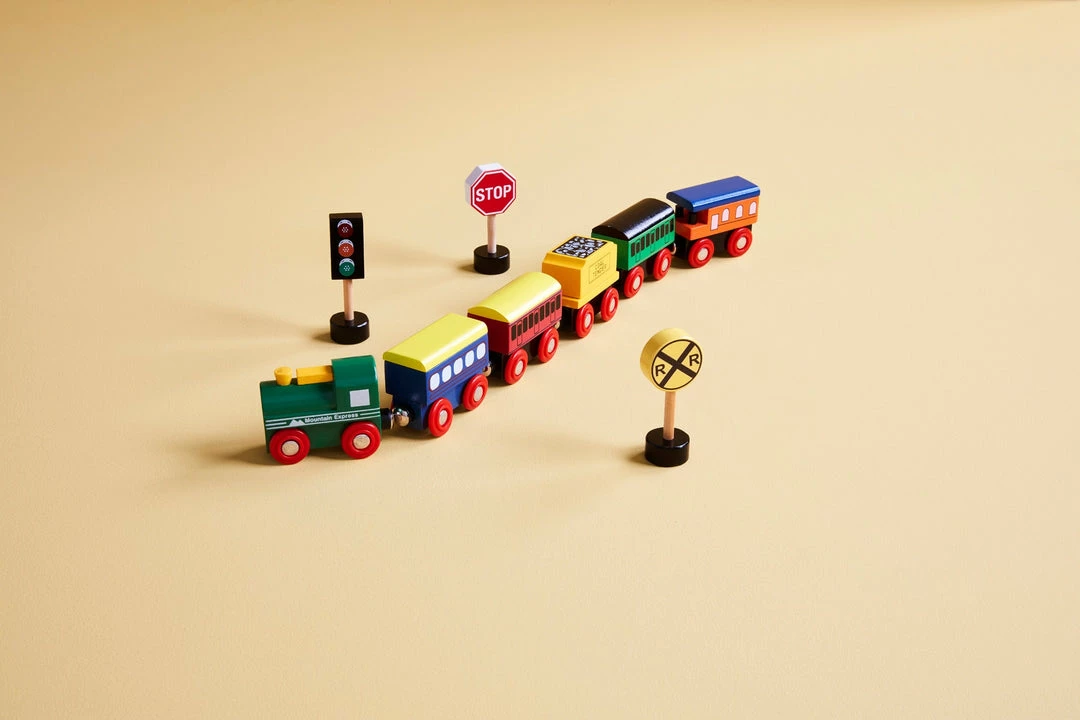 Mud Pie Gifts Boxed Wood Train Set