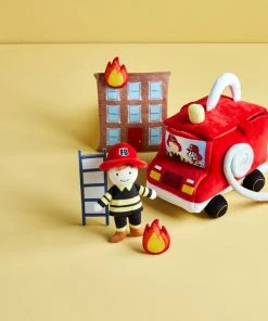 Mud Pie Baby Fire Truck Plush Set