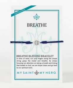 My Saint My Hero Breathe Blessing Bracelet - Silver/Navy Jewelry