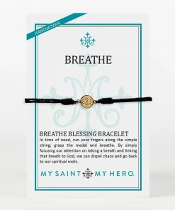My Saint My Hero Breathe Blessing Bracelet - Gold/Black Jewelry