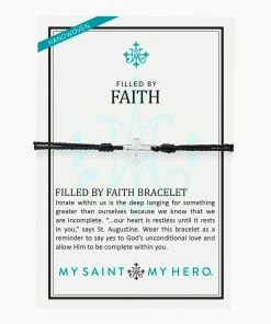 My Saint My Hero Filled By Faith Bracelet - Silver/Black Jewelry