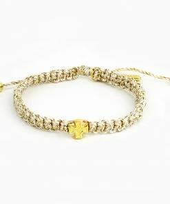 My Saint My Hero Family Virtues Wonderfully Made Purpose Bracelet - Metallic Gold