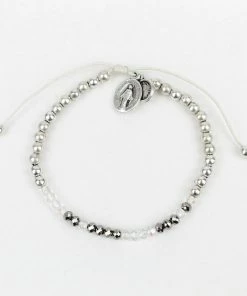 My Saint My Hero Sponsor Morse Code Bracelet - Silver