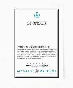 My Saint My Hero Sponsor Morse Code Bracelet - Silver