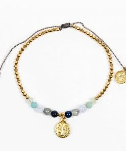 My Saint My Hero Family Virtues Bracelet (Mixed Gemstones) - Gold Jewelry