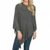 Top It Off Apparel Elsa Bamboo Poncho - Gray
