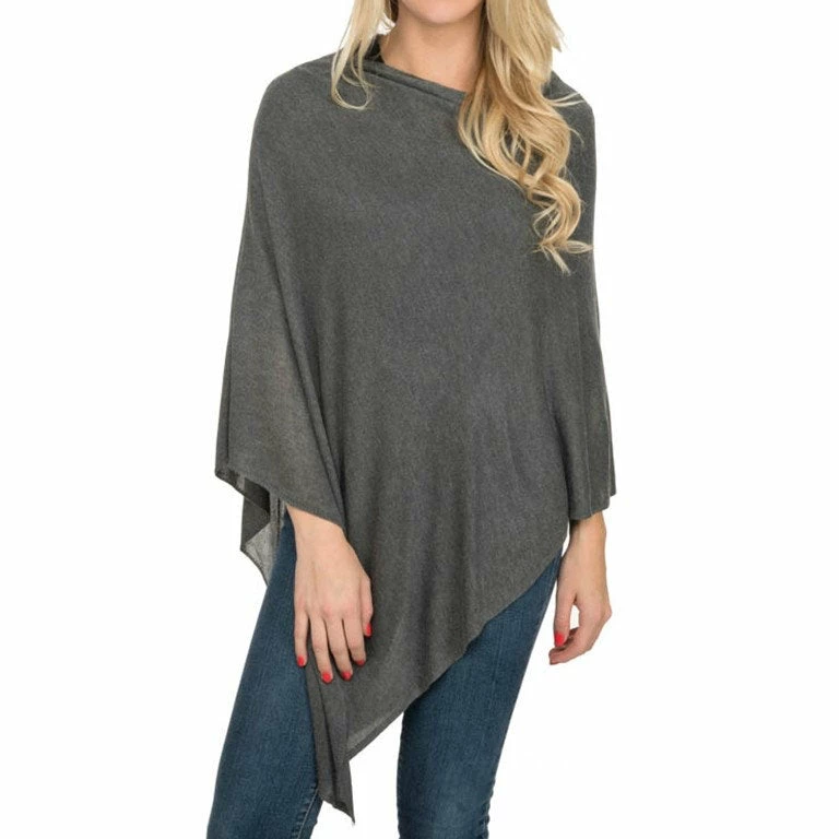 Top It Off Apparel Elsa Bamboo Poncho - Gray