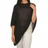 Top It Off Apparel Elsa Bamboo Poncho - Navy
