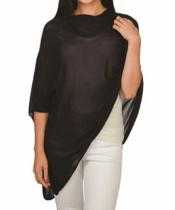 Top It Off Apparel Elsa Bamboo Poncho - Navy
