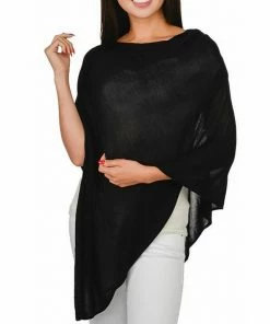 Top It Off Elsa Bamboo Poncho - Black