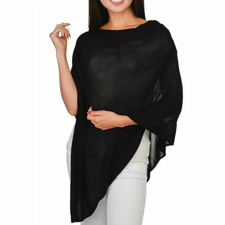 Top It Off Elsa Bamboo Poncho - Black