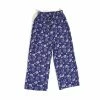 2 Chic Apparel Ultra Casual Blue Floral Lounge Pants With Stretch Drawstring Waistband