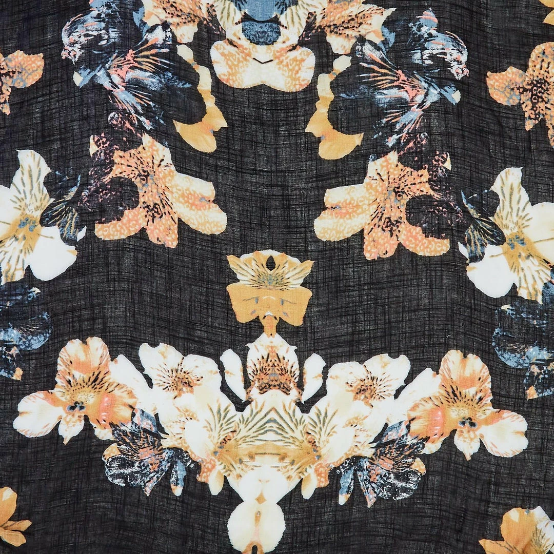 2 Chic Black Floral Print Kimono