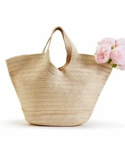 2 Chic Bags On The Go Oversized Paper Straw Tote With Rounded Handle - Paper/Straw
