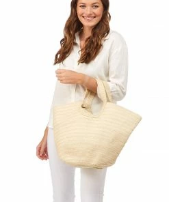 2 Chic Bags On The Go Oversized Paper Straw Tote With Rounded Handle - Paper/Straw
