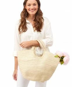 2 Chic Bags On The Go Oversized Paper Straw Tote With Rounded Handle - Paper/Straw