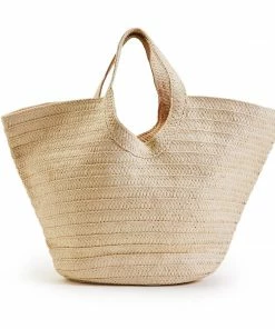 2 Chic Bags On The Go Oversized Paper Straw Tote With Rounded Handle - Paper/Straw