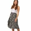 2 Chic Daisy Print Ruffle Trim Wrap Skirt With Adjustable Tie Waist