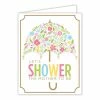 Roseannebeck Stationery Greeting Card - Let's Shower The Mother To Be Floral Umbrella