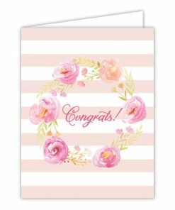 Roseannebeck Stationery Greeting Card - Congrats Floral Wreath