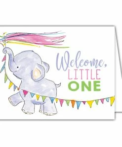 Roseannebeck Greeting Card - Welcome Little One Elephant