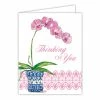 Roseannebeck Greeting Card - Thinking Of You Floral Blue Pot