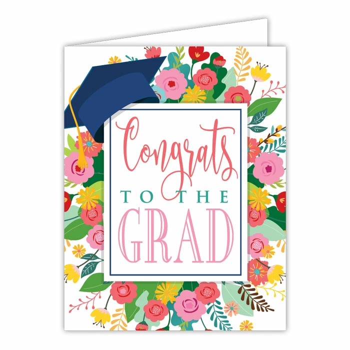 Roseannebeck Greeting Card - Congrats To The Grad Floral Stationery