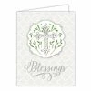 Roseannebeck Greeting Card - Blessings Gray Cross