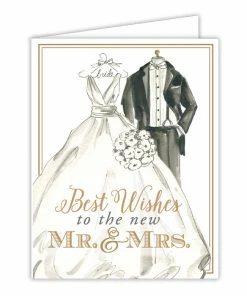 Roseannebeck Greeting Card - Best Wishes To The New Mr. & Mrs. Bride And Groom Stationery