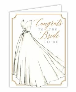 Roseannebeck Greeting Card - Congrats To The Bride To Be Wedding Dress Small Folded