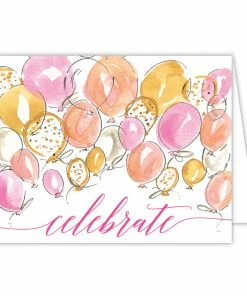 Roseannebeck Greeting Card - Celebrate Handpainted Balloons