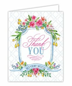 Roseannebeck Greeting Card - Thank You So Very Much Floral Emblem