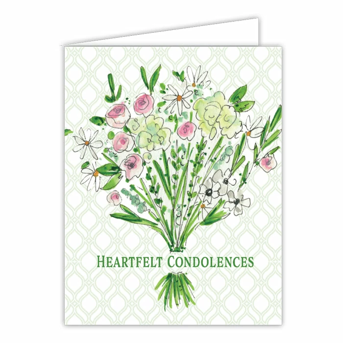 Roseannebeck Greeting Card - Heartfelt Condolences Bouquet Stationery