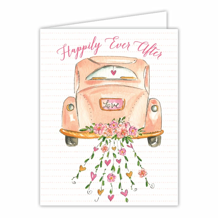 Roseannebeck Greeting Card - Happily Ever After Handpainted Car